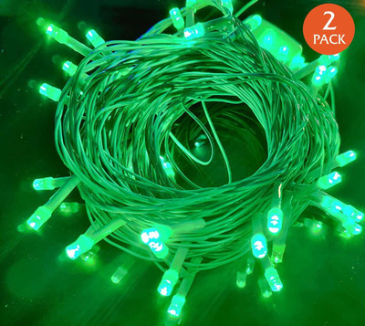 Home Delight 42 LEDs 12 m Green Steady String Rice Lights(Pack of 2)