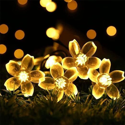 DECRETIVE 16 LEDs 5 m Yellow Steady Flower Rice Lights(Pack of 1)