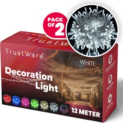 Trust Ware 38 LEDs 12 m White Steady String Rice Lights(Pack of 2)