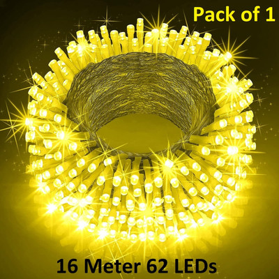 Trendx 52 LEDs 16 m Gold Steady String Rice Lights(Pack of 1)