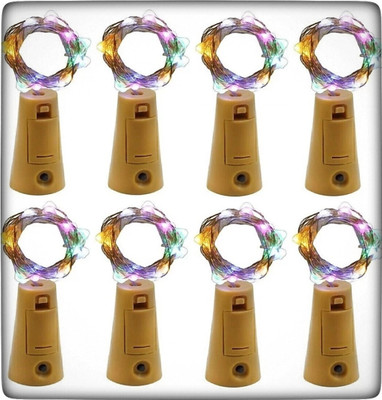 Urvi 20 LEDs 1.98 m Multicolor Steady String Rice Lights(Pack of 8)