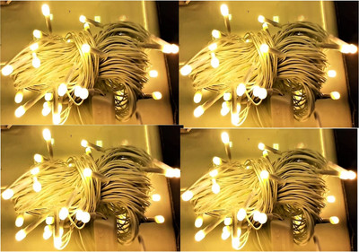 AP Source 40 LEDs 12 m Yellow Steady String Rice Lights(Pack of 4)