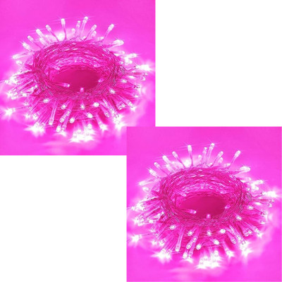 local 40 LEDs 15 m Pink Steady String Rice Lights(Pack of 2)