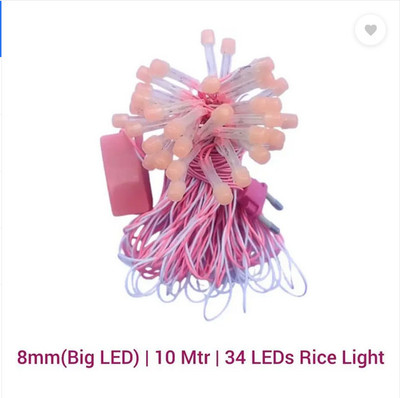 Shazam 34 LEDs 10 m Pink Steady Bulb Rice Lights(Pack of 1)