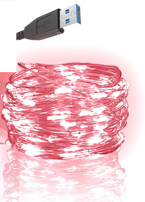 RAAGMANSAA 100 LEDs 10 m Red Steady String Rice Lights(Pack of 1)