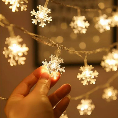 WunderVoX 14 LEDs 3.35 m Transparent Steady Snow Flake Rice Lights(Pack of 1)