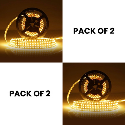 spark world 120 LEDs 5 m Yellow Steady Strip Rice Lights(Pack of 2)