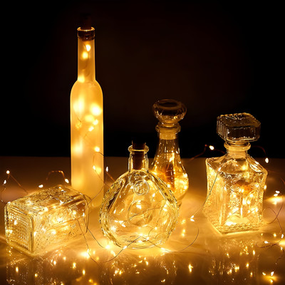 WBD 20 LEDs 2 m Yellow Steady Bottle Rice Lights(Pack of 4)