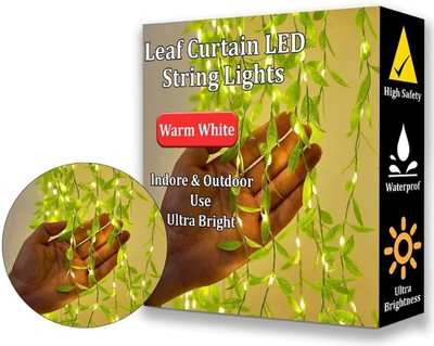 Perikam 200 LEDs 3.5 m Yellow, White Steady Leaf Rice Lights(Pack of 1)