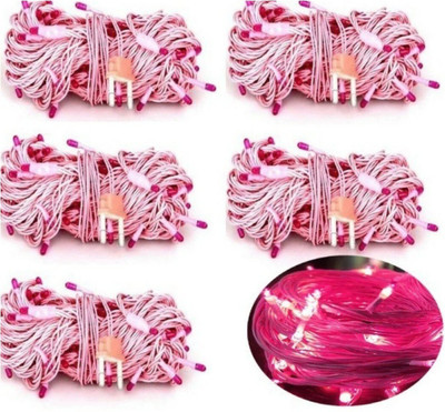 Business Squad 100 LEDs 7 m Pink Steady String Rice Lights(Pack of 6)