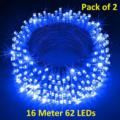 Trendx 62 LEDs 16 m Blue Steady String Rice Lights(Pack of 2)