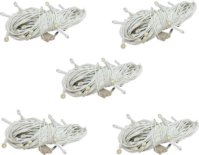 Local Charm 112 LEDs 13 m White Steady String Rice Lights(Pack of 5)