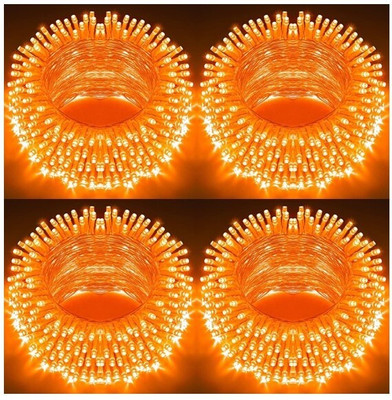 MPROW 40 LEDs 11 m Orange Steady Bulb Rice Lights(Pack of 4)