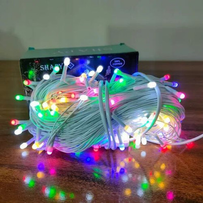 WBD 63 LEDs 30 m Multicolor Steady Bulb Rice Lights(Pack of 1)