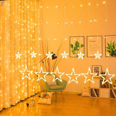 VibeX 138 LEDs 2.7 m Yellow Flickering, Steady Star Rice Lights(Pack of 1)