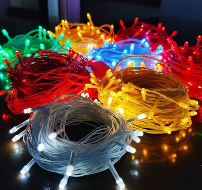 shreem 40 LEDs 15 m Multicolor Steady Bulb Rice Lights(Pack of 5)