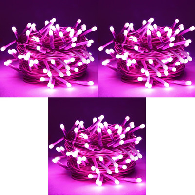 DOJI 36 LEDs 11 m Pink Steady String Rice Lights(Pack of 3)