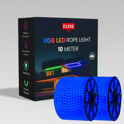 Clive 2400 LEDs 10 m Blue Steady String Rice Lights(Pack of 2)