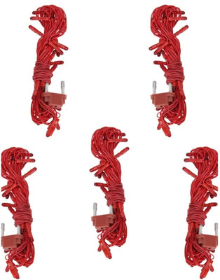 Business Squad 100 LEDs 7 m Red Steady String Rice Lights(Pack of 5)