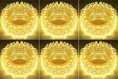 spark world 40 LEDs 11 m Yellow Steady Bulb Rice Lights(Pack of 6)