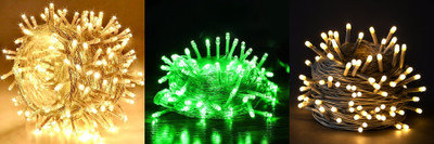 PKG 35 LEDs 10 m Multicolor Steady String Rice Lights(Pack of 3)