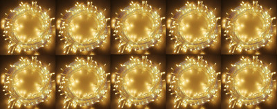 Ornalight 40 LEDs 11 m Yellow Steady String Rice Lights(Pack of 10)