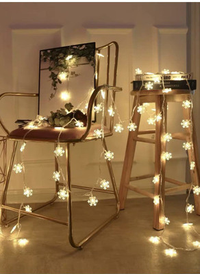 NISCO 20 LEDs 4 m Yellow Steady Snow Flake Rice Lights(Pack of 1)