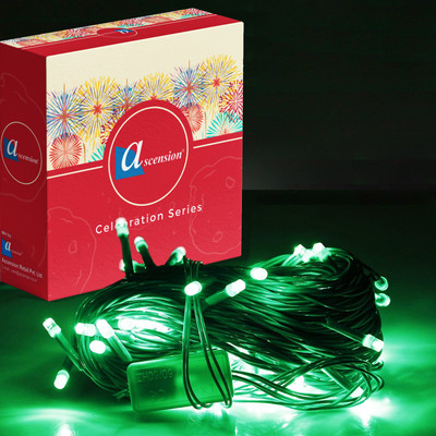 Ascension 30 LEDs 13 m Green Steady String Rice Lights(Pack of 2)