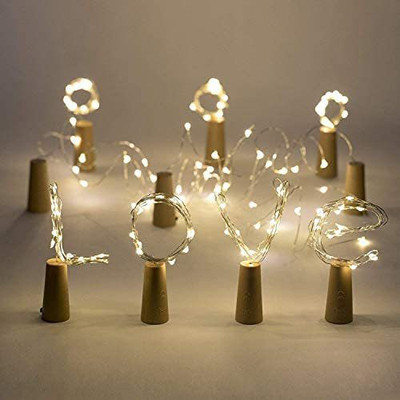 Luz 20 LEDs 2 m Yellow Steady Bottle Rice Lights(Pack of 4)