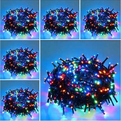 LightFlow 40 LEDs 10 m Multicolor Steady Bulb Rice Lights(Pack of 6)