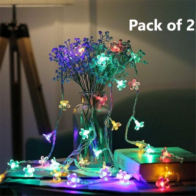 CityArt 16 LEDs 4 m Multicolor Steady Flower Rice Lights(Pack of 2)