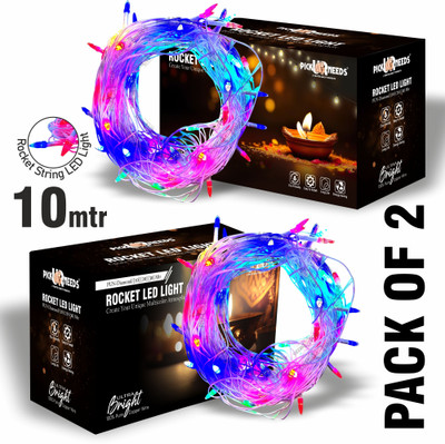 Pick Ur Needs 24 LEDs 10 m Multicolor Flickering String Rice Lights(Pack of 2)