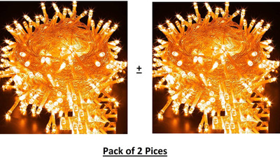 AJOLA 36 LEDs 12 m Orange Steady Ball Rice Lights(Pack of 2)