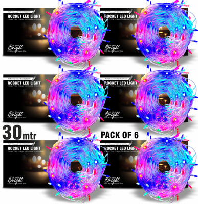 Pick Ur Needs 40 LEDs 30 m Multicolor Flickering String Rice Lights(Pack of 6)