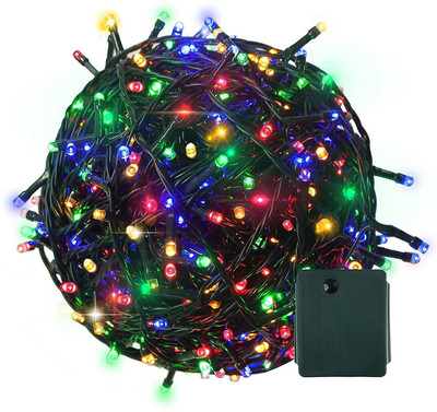 OMSAI 250 LEDs 41.66 m Multicolor Color Changing, Flickering, Steady Bulb Rice Lights(Pack of 1)