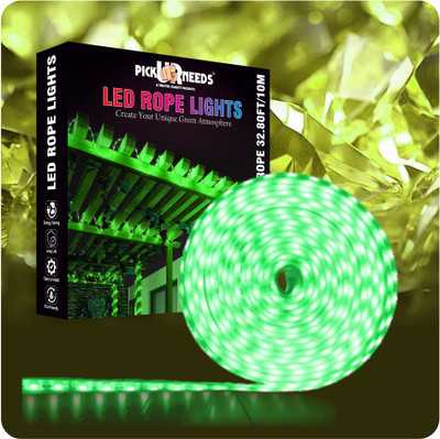 Daily Needs Shop 1200 LEDs 10 m Green Steady Strip Rice Lights(Pack of 1)