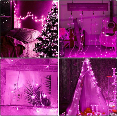 MUMU 42 LEDs 12 m Pink Steady Bulb Rice Lights(Pack of 2)