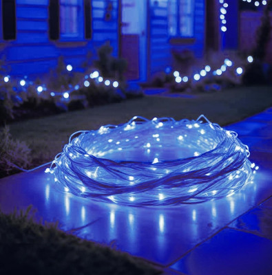 Shinjai 36 LEDs 12 m Blue Steady Ball Rice Lights(Pack of 1)