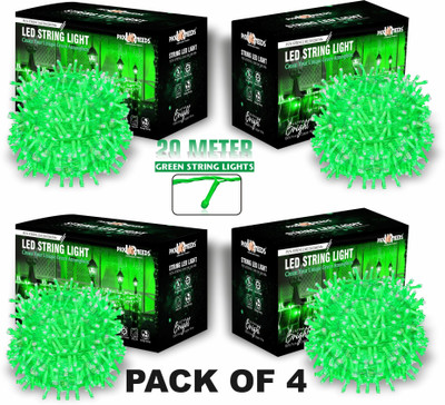 Daily Needs Shop 60 LEDs 20 m Green Steady String Rice Lights(Pack of 4)