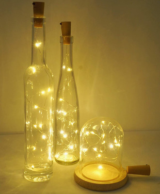 OneClickPicks 20 LEDs 3.05 m Yellow Steady String Rice Lights(Pack of 5)