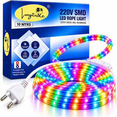 Longitude 1200 LEDs 10 m Multicolor Steady Strip Rice Lights(Pack of 1)