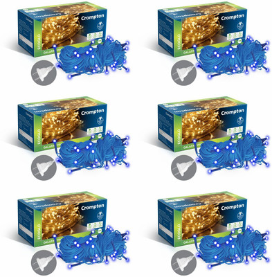 Crompton 48 LEDs 10 m Blue Steady String Rice Lights(Pack of 6)