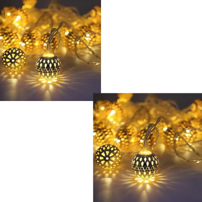 Adore 14 LEDs 4 m White Steady Bell Rice Lights(Pack of 2)