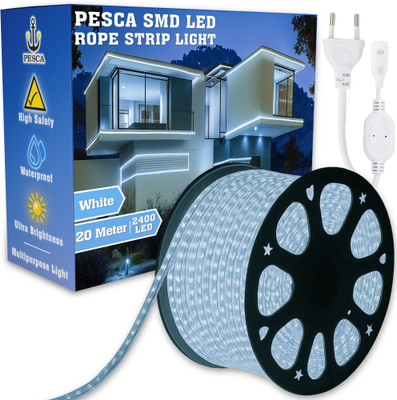 PESCA 2400 LEDs 20 m White Steady String Rice Lights(Pack of 1)