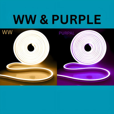shinepark 600 LEDs 5 m Brown, White, Purple Steady Strip Rice Lights(Pack of 2)