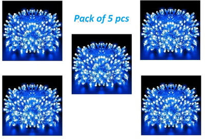 SV GLOBAL 42 LEDs 15 m Blue Steady Ball Rice Lights(Pack of 5)