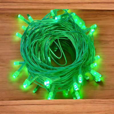 HASRU 100 LEDs 10.01 m Green Steady Bulb Rice Lights(Pack of 3)