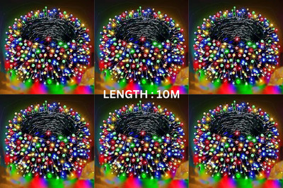 spark world 1 LEDs 10 m Multicolor Steady Bulb Rice Lights(Pack of 6)