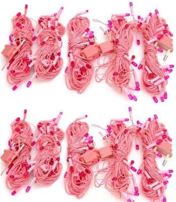 Local Charm 200 LEDs 7 m Pink Steady String Rice Lights(Pack of 10)