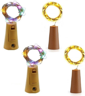 xenith 20 LEDs 2 m Multicolor, Gold Steady String Rice Lights(Pack of 4)